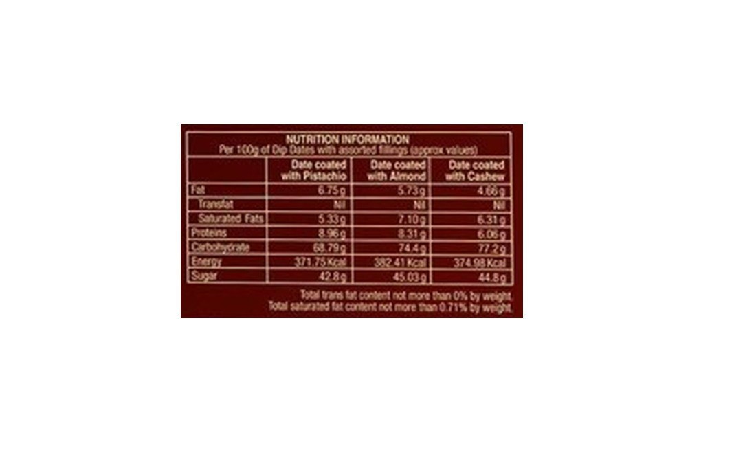 Doyen Dip Dates, Pistachio, Almonds and Cashew   Pack  250 grams
